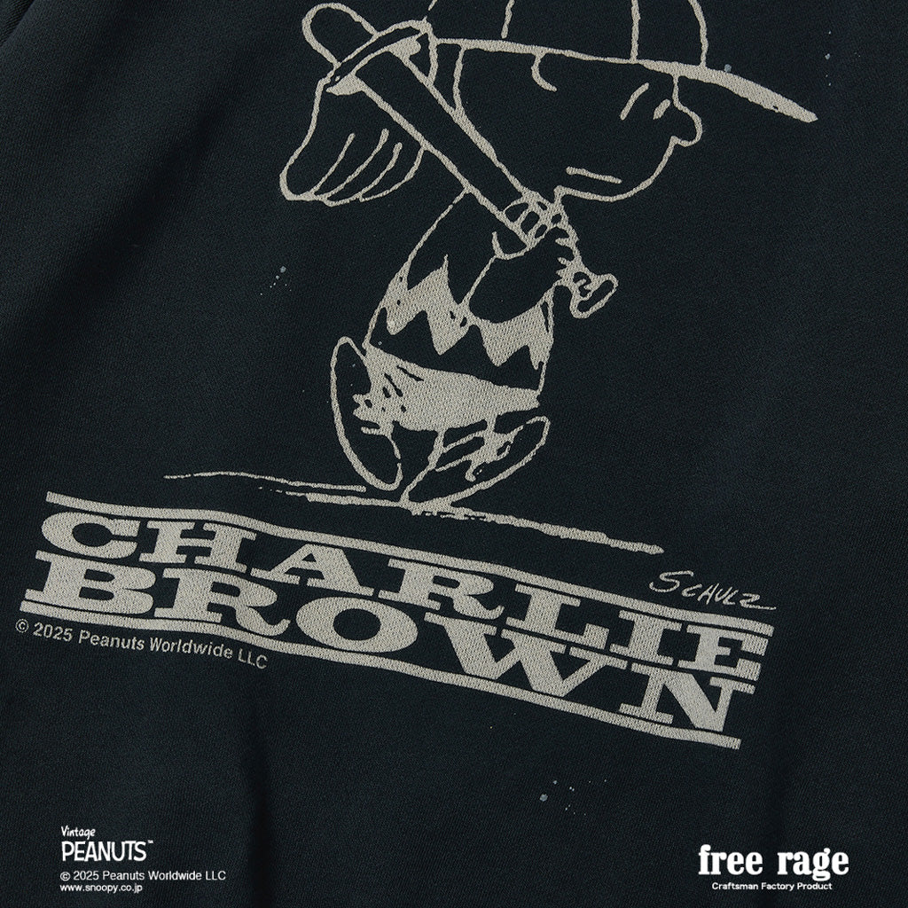 [予約受付中] PEANUTS×free rage  : Charlie Brown ラグランクルースウェット