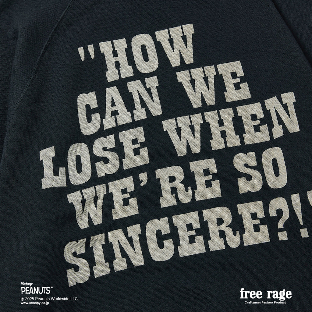 [予約受付中] PEANUTS×free rage  : Charlie Brown ラグランクルースウェット