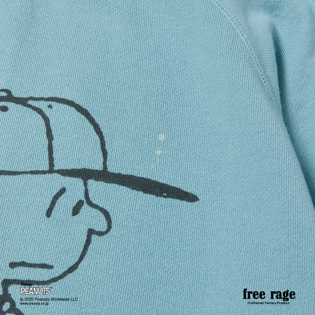 [予約受付中] PEANUTS×free rage  : Charlie Brown ラグランクルースウェット
