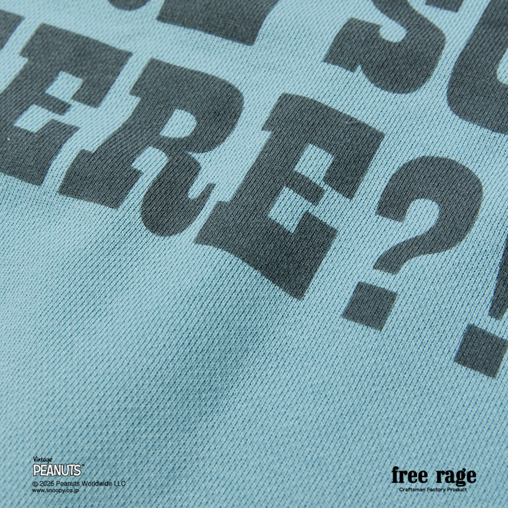[予約受付中] PEANUTS×free rage  : Charlie Brown ラグランクルースウェット