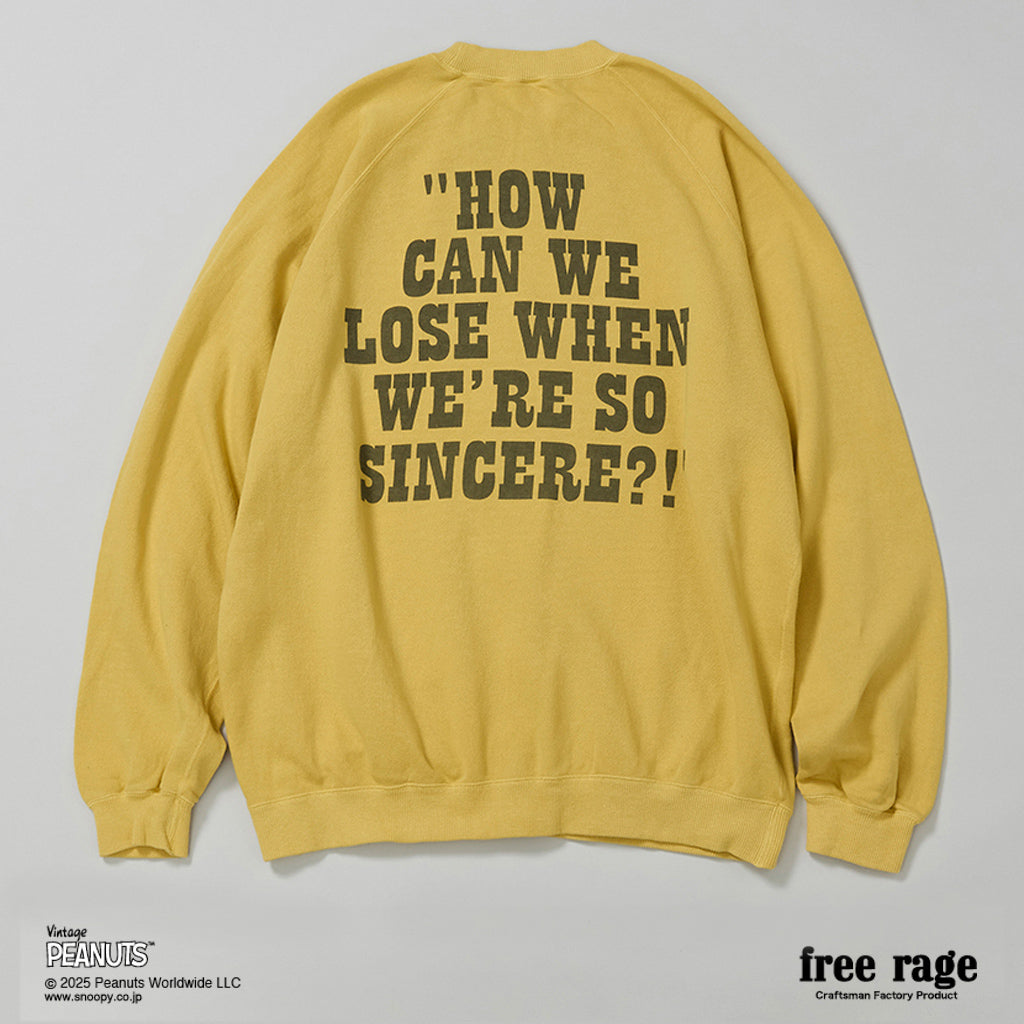 [予約受付中] PEANUTS×free rage  : Charlie Brown ラグランクルースウェット