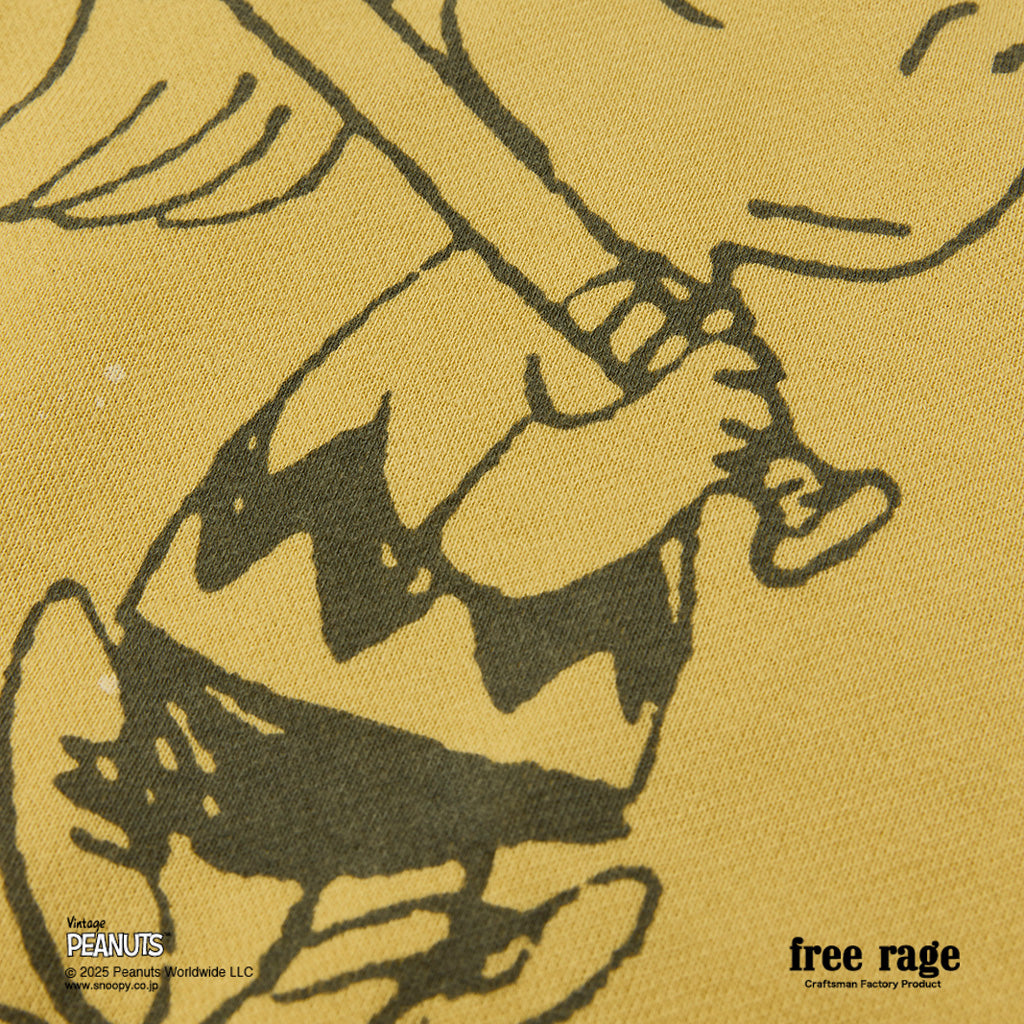 [予約受付中] PEANUTS×free rage  : Charlie Brown ラグランクルースウェット