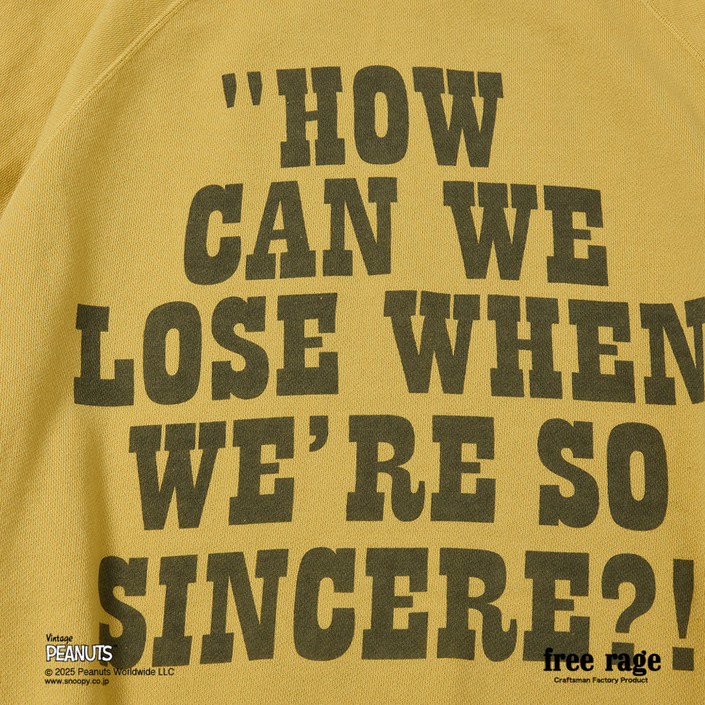 [予約受付中] PEANUTS×free rage  : Charlie Brown ラグランクルースウェット