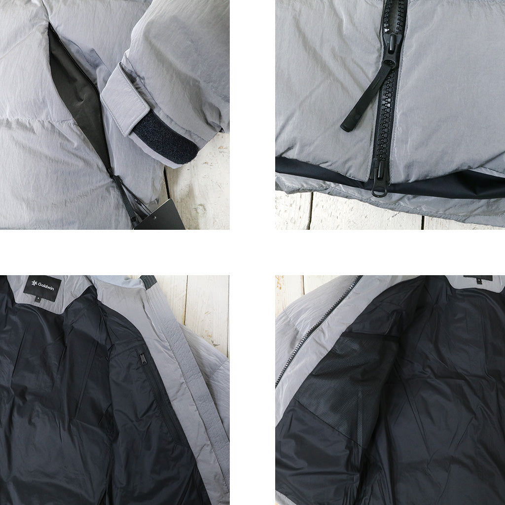Goldwin : Dope Dyed Ripple Nylon Down Jacket (メタリックグレー)