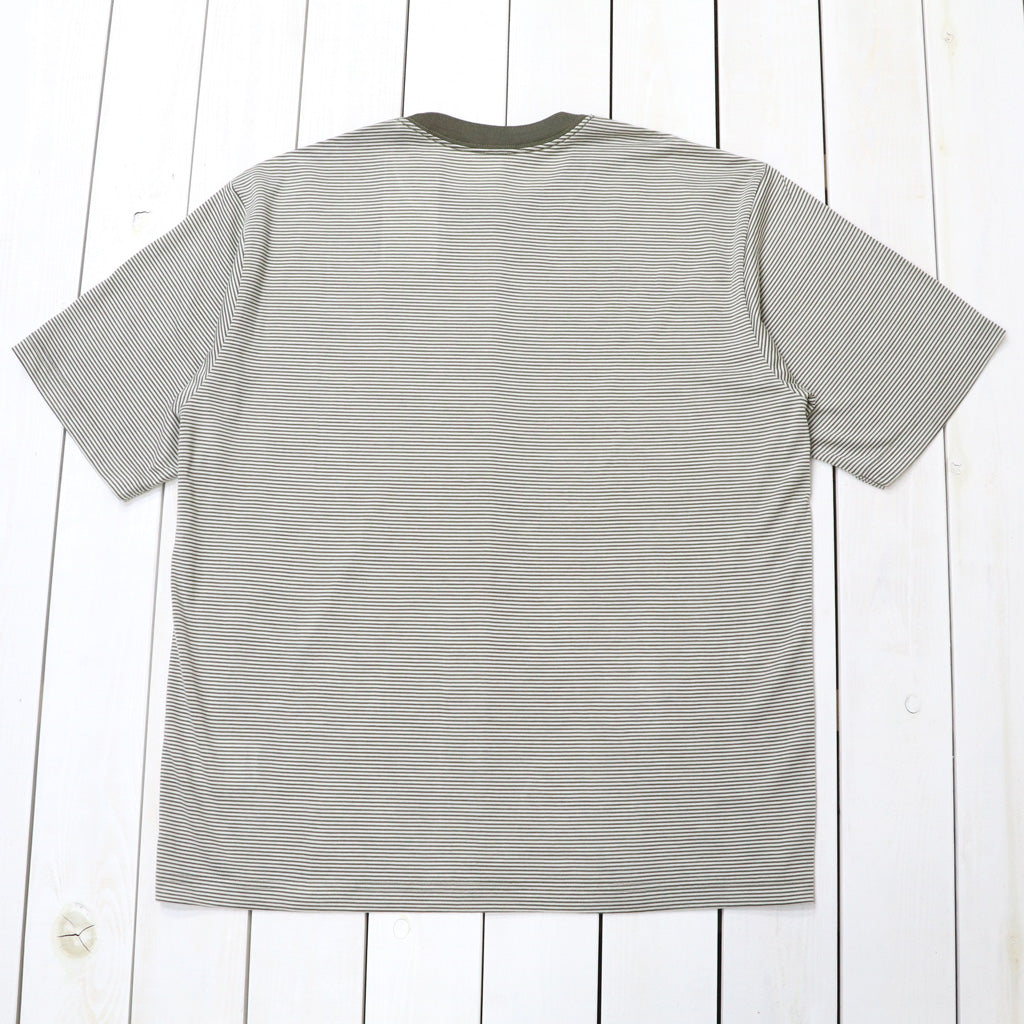 Goldwin : Striped Wool/Lyocell Jersey T-shirt (IVORY)