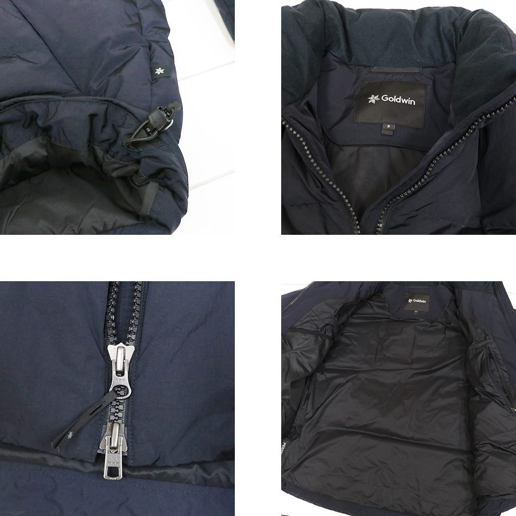 Goldwin : Dope Dyed Ripple Nylon Down Jacket (DARK NAVY)