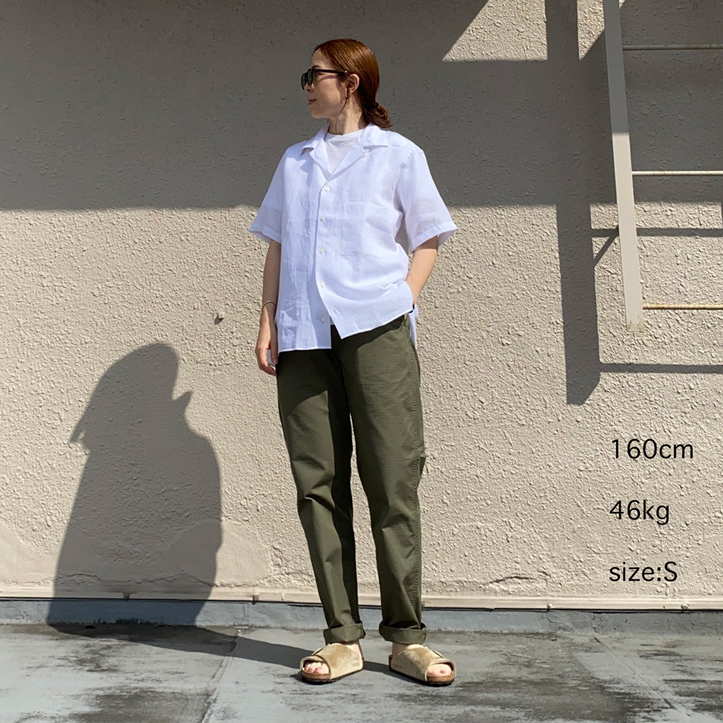 INDIVIDUALIZED SHIRTS『LINEN(CAMP COLLAR S/S)』(WHITE)