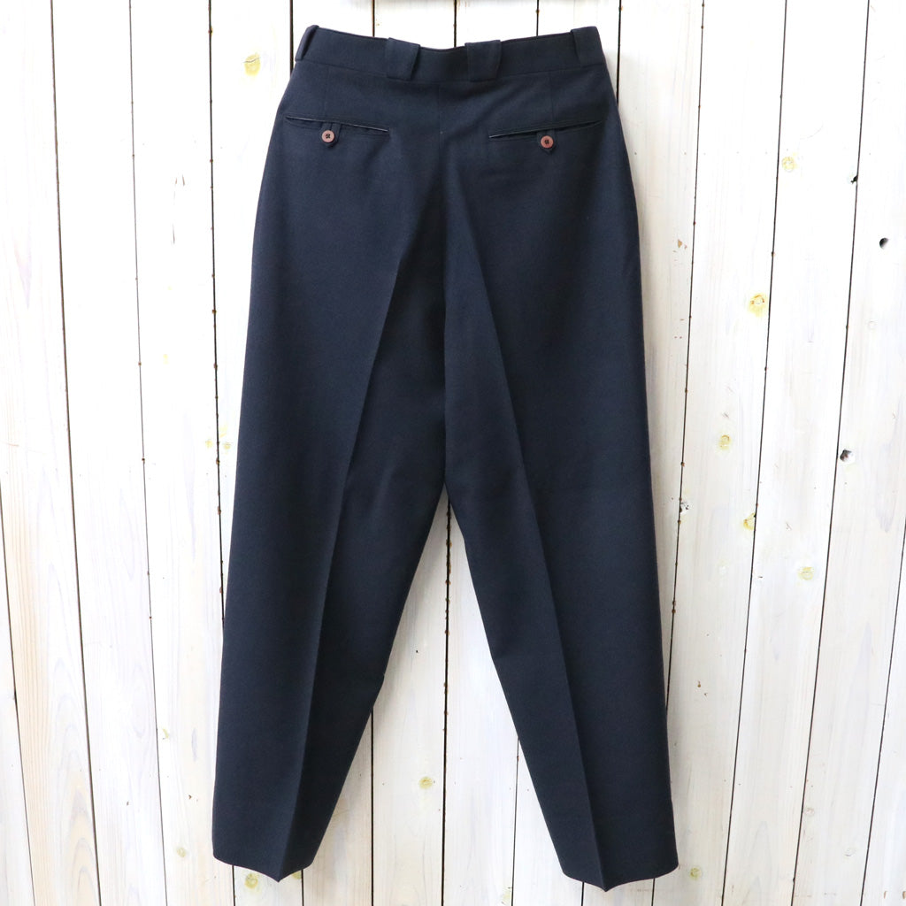 INTÉRIM : 1-TUCK WIDE TAPERED MILITARY TROUSERS (NAVY)
