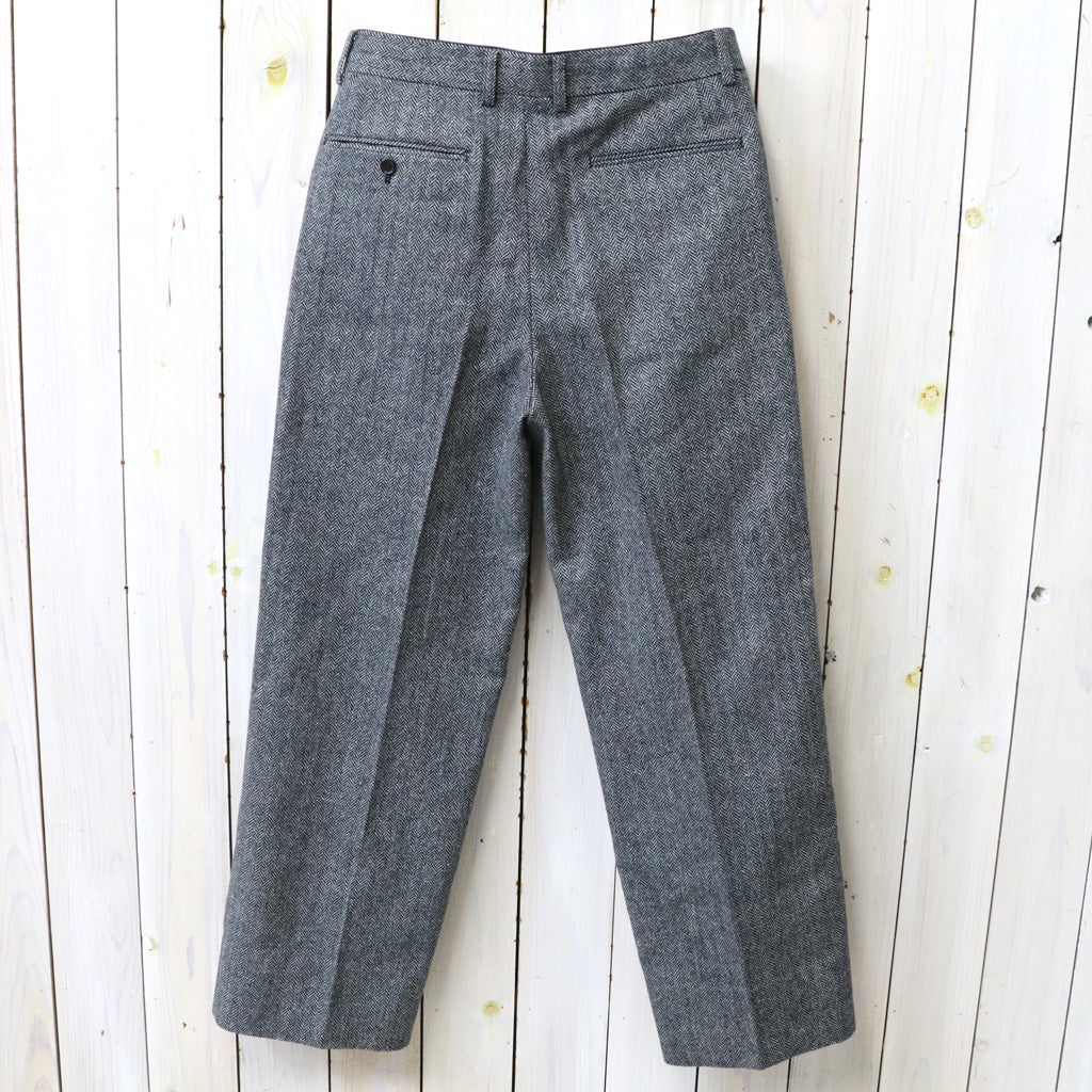 INTÉRIM : 2-TUCK STRAIGHT SLACKS  (BLACK)