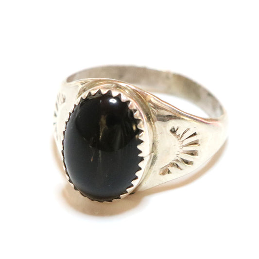 Indian Jewelry : Navajo Arnle Lincoln Onix Ring