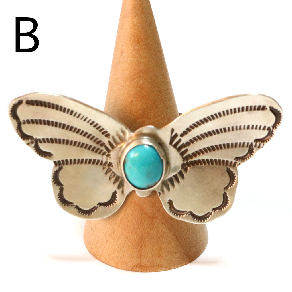 Indian Jewelry : Navajo Rick Eneiquez Butterfly Ring