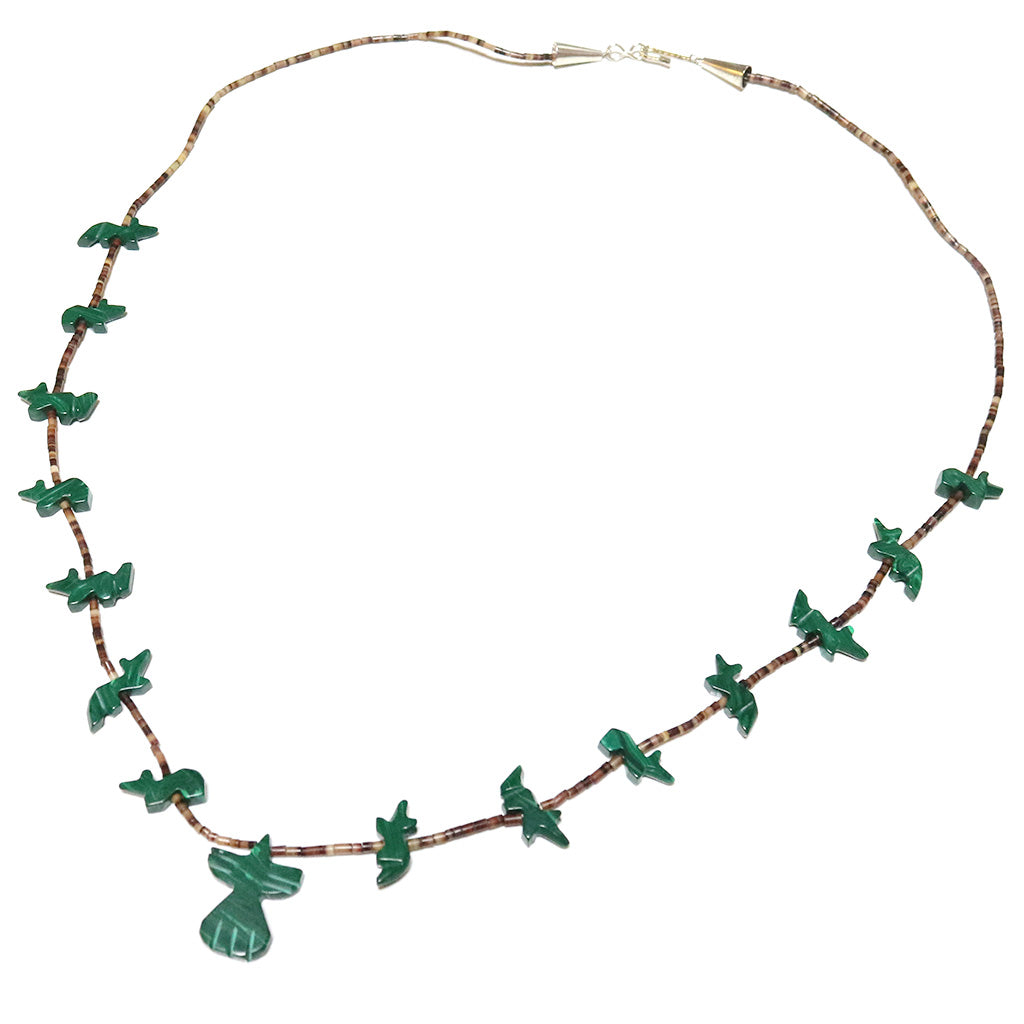 Indian Jewelry : Navajo Artisan Malachitq Necklace(A)