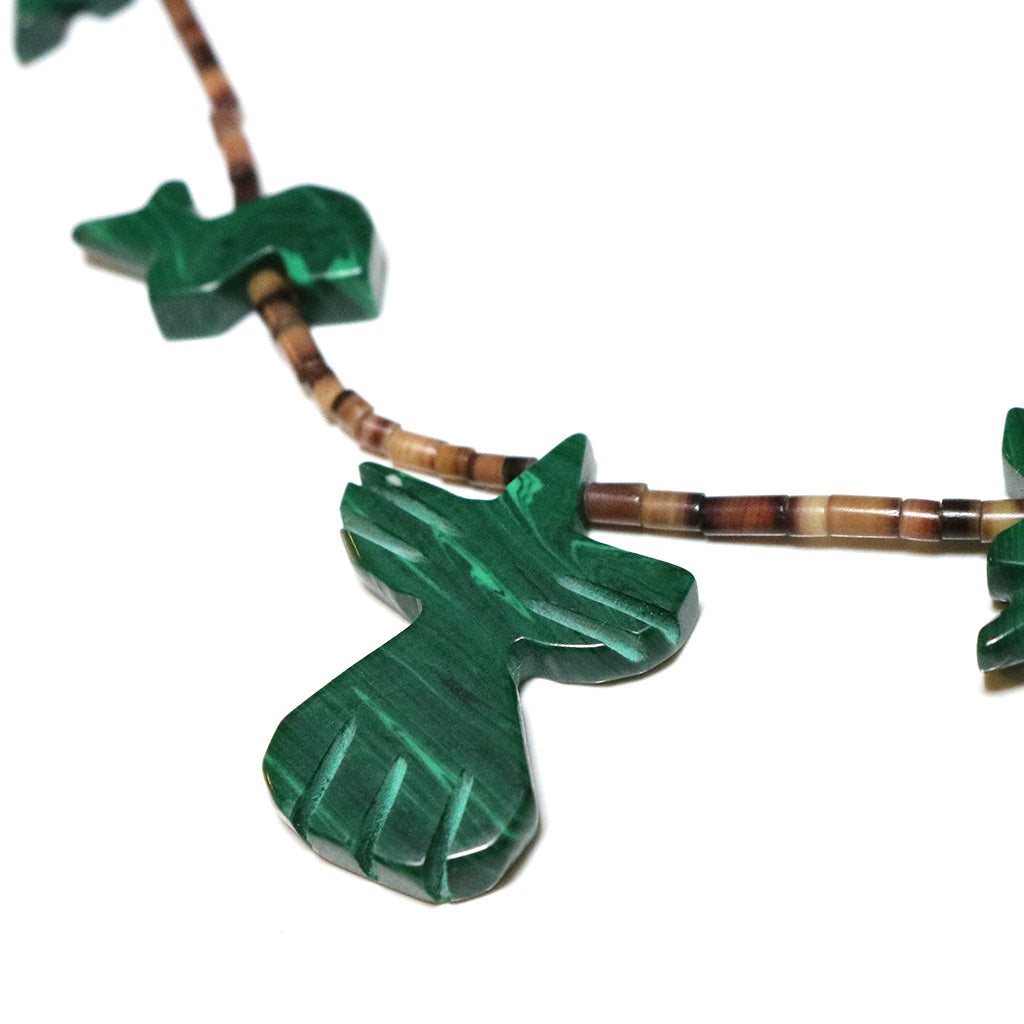 Indian Jewelry : Navajo Artisan Malachitq Necklace(A)