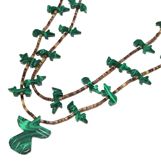 Indian Jewelry : Navajo Artisan Malachitq Necklace(B)