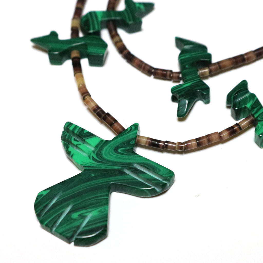 Indian Jewelry : Navajo Artisan Malachitq Necklace(B)