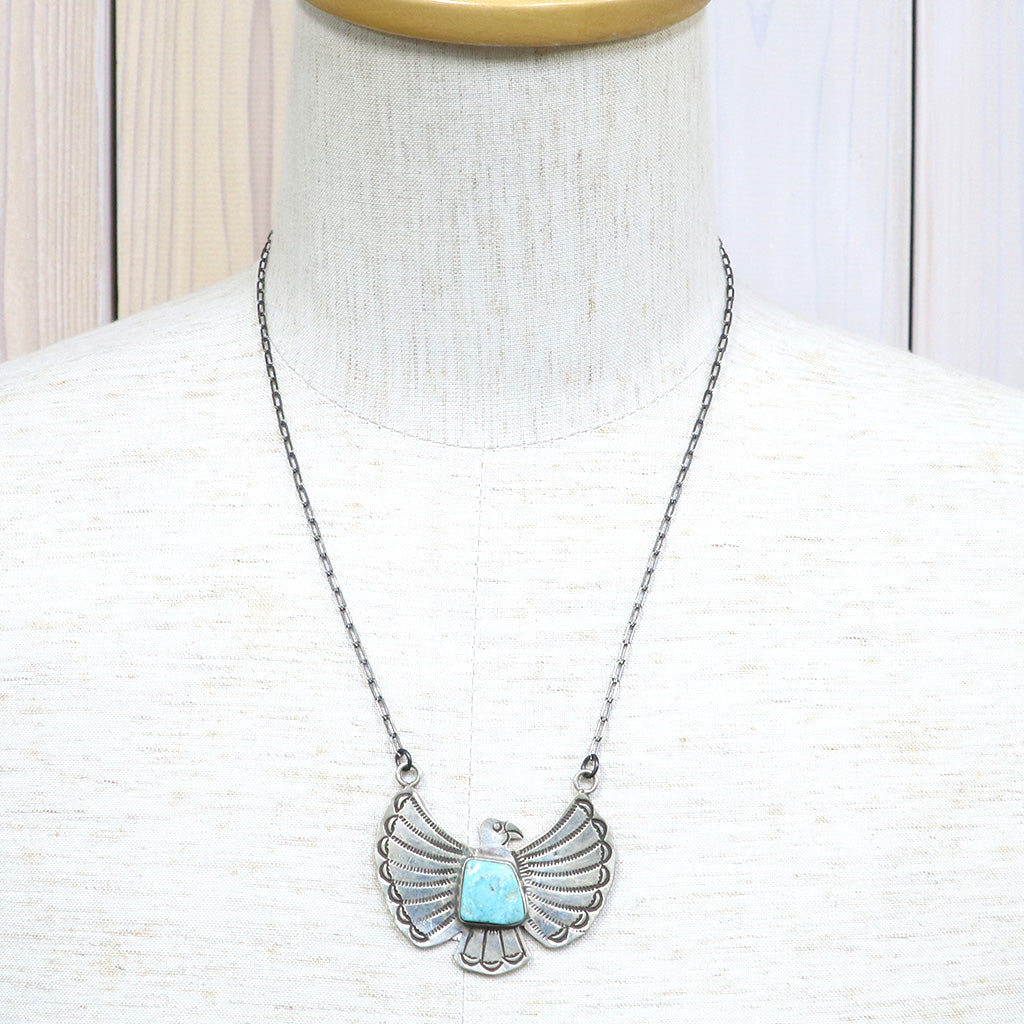 Indian Jewelry : Navajo Rick Enriquez Thunderbird Necklace