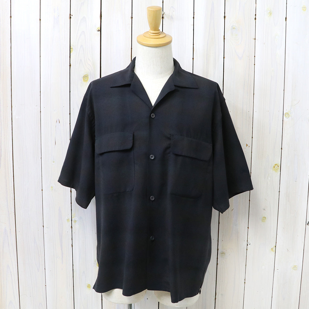 Kaptain Sunshine : Open Collared SS Shirt (DARK OMBRE)
