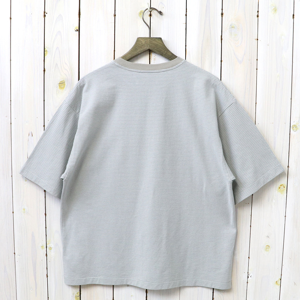 Kaptain Sunshine : Hard Twisted Stripe Jersey S/S Tee (GREY STRIPE)