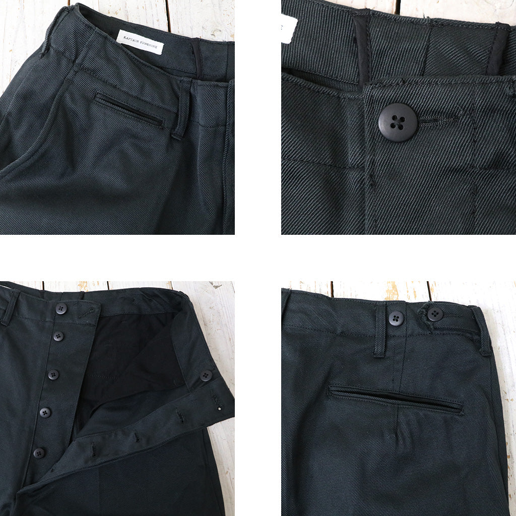 Kaptain Sunshine : Cotton Drill Wide Military Khakis (BLACK)