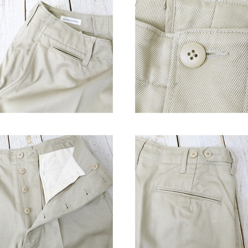 Kaptain Sunshine : Cotton Drill Wide Military Khakis (KHAKI