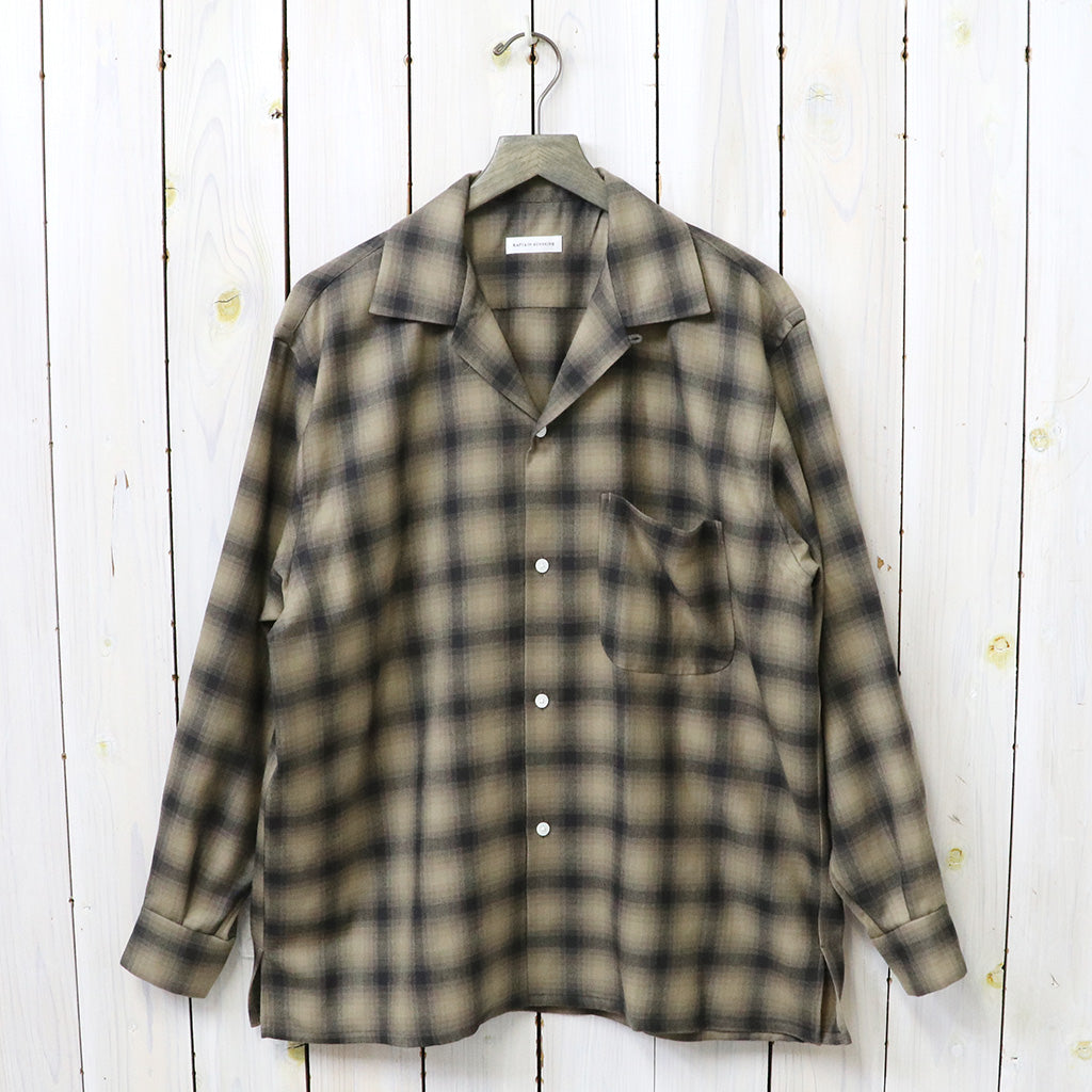 Kaptain Sunshine : Wool Ombre Open Collared Shirt (BEIGE OMBRE)