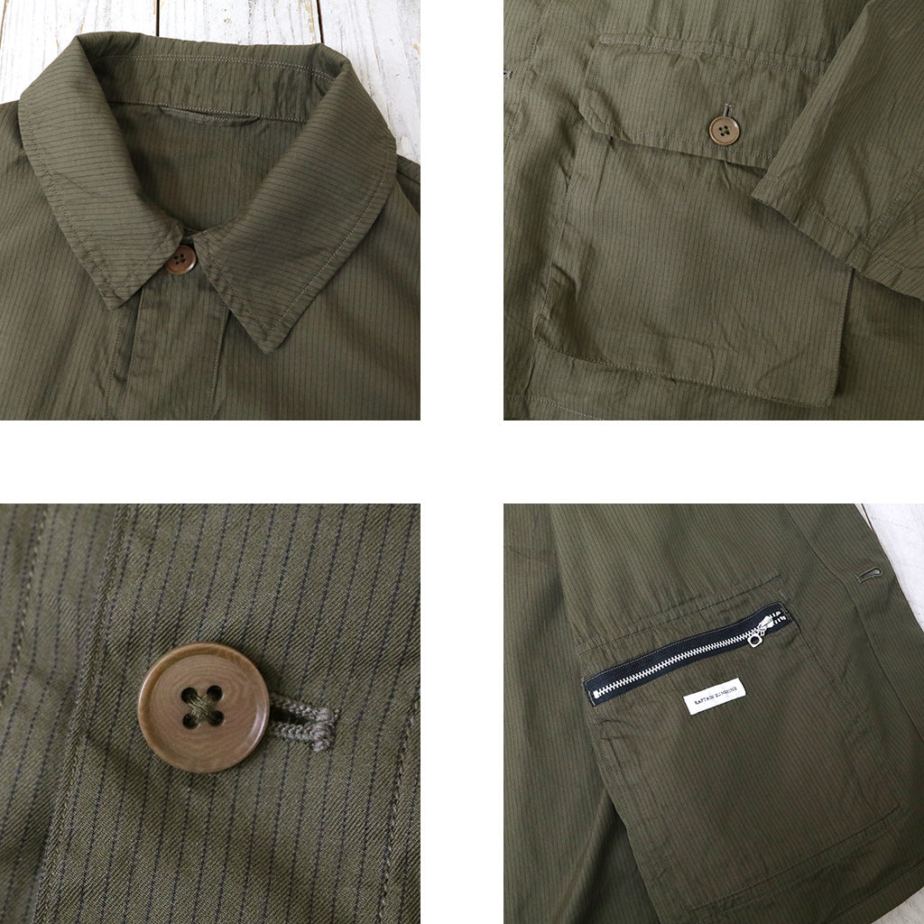 Kaptain Sunshine : Safari Shirt Jacket (BROWN)