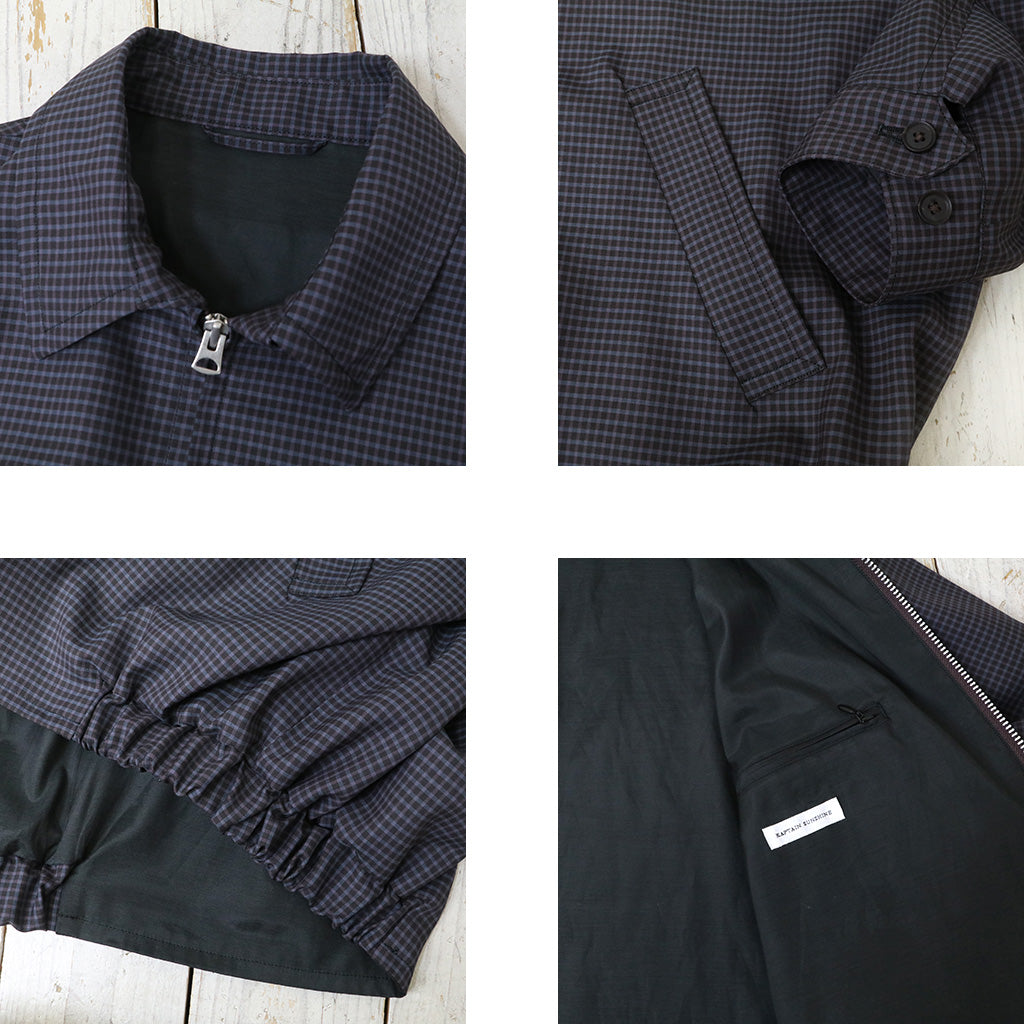 Kaptain Sunshine : Summer Wool Zip Blouson (BROWN PLAID)