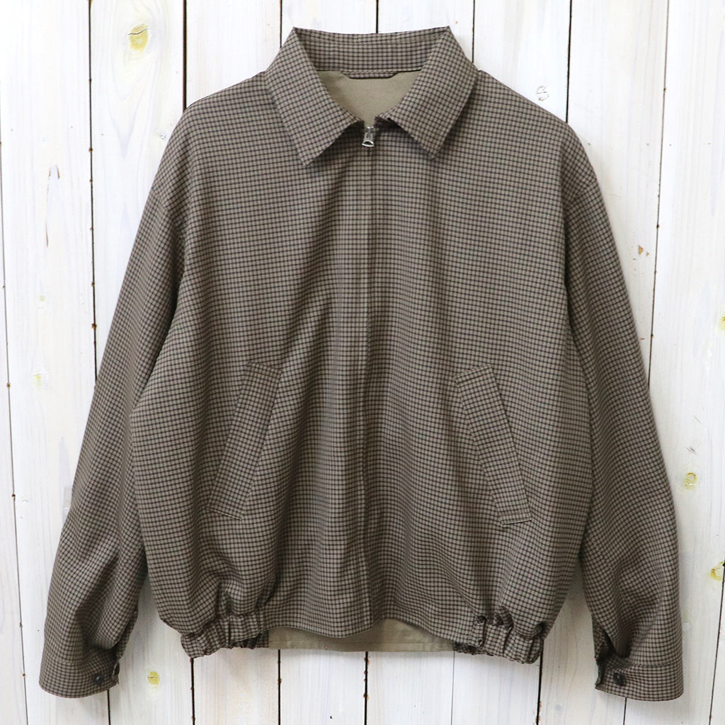 Kaptain Sunshine : Summer Wool Zip Blouson (KHAKI PLAID)