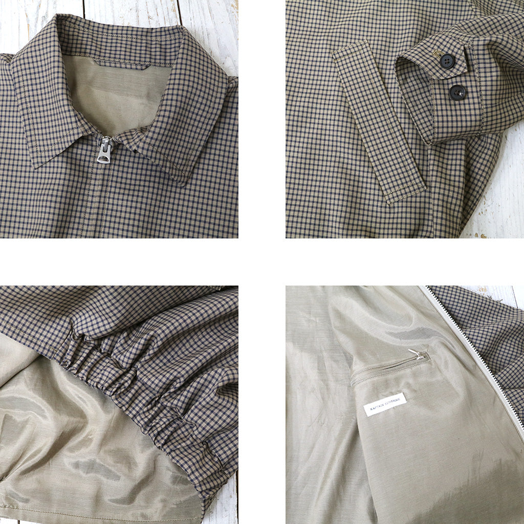 Kaptain Sunshine : Summer Wool Zip Blouson (KHAKI PLAID)