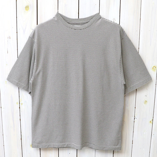【SALE30%OFF】Kaptain Sunshine : Hard Twisted Stripe Jersey Half-sleeve Tee (BLACK PIN STRIPE)