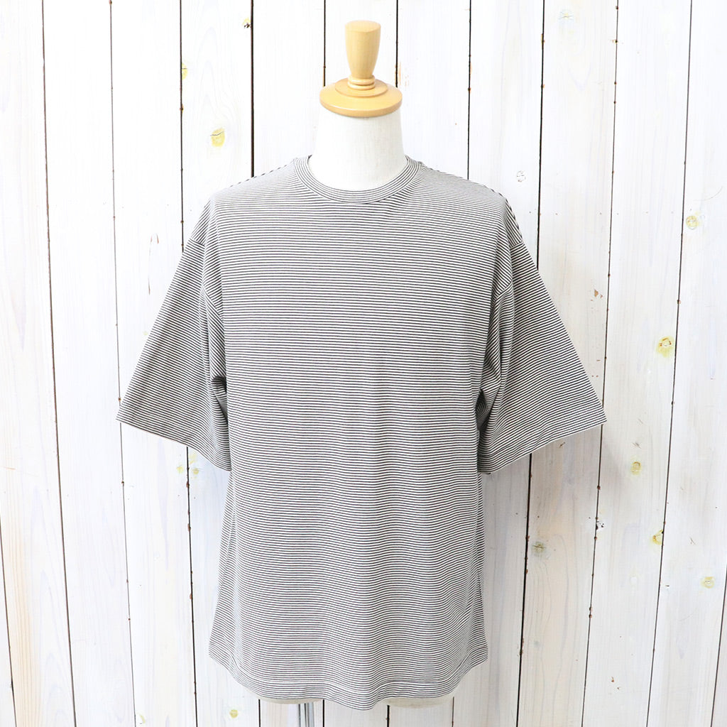 【SALE30%OFF】Kaptain Sunshine : Hard Twisted Stripe Jersey Half-sleeve Tee (BLACK PIN STRIPE)