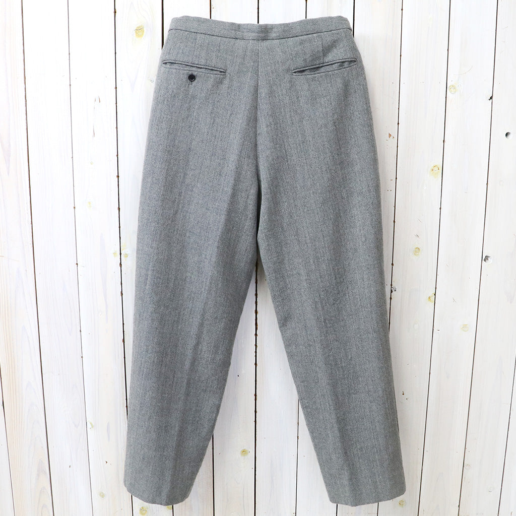 Kaptain Sunshine : Wool Herringbone Easy Trousers (TOP GREY)