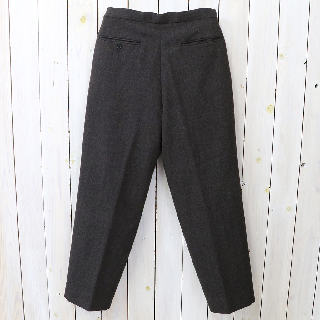 Kaptain Sunshine : Wool Herringbone Easy Trousers (TOP BROWN)