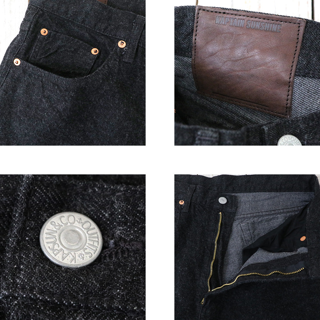 Kaptain Sunshine『Skate Shoecut Denim Pants』(BLACK ONE WASH)