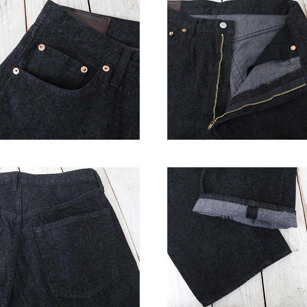Kaptain Sunshine『5P Zipper Front Denim Pants』(BLACK ONE WASH)