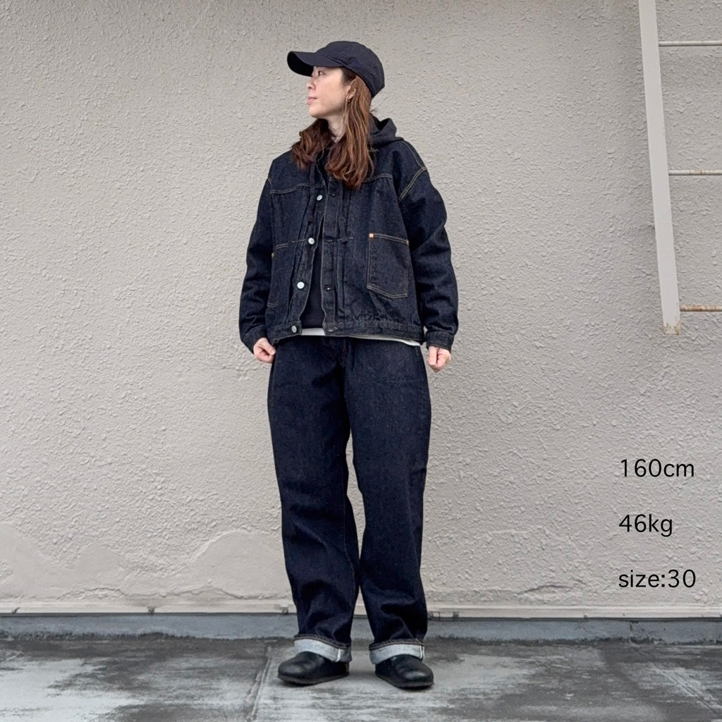 Kaptain Sunshine : 5P Zipper Front Denim Pants (INDIGO ONE WASH