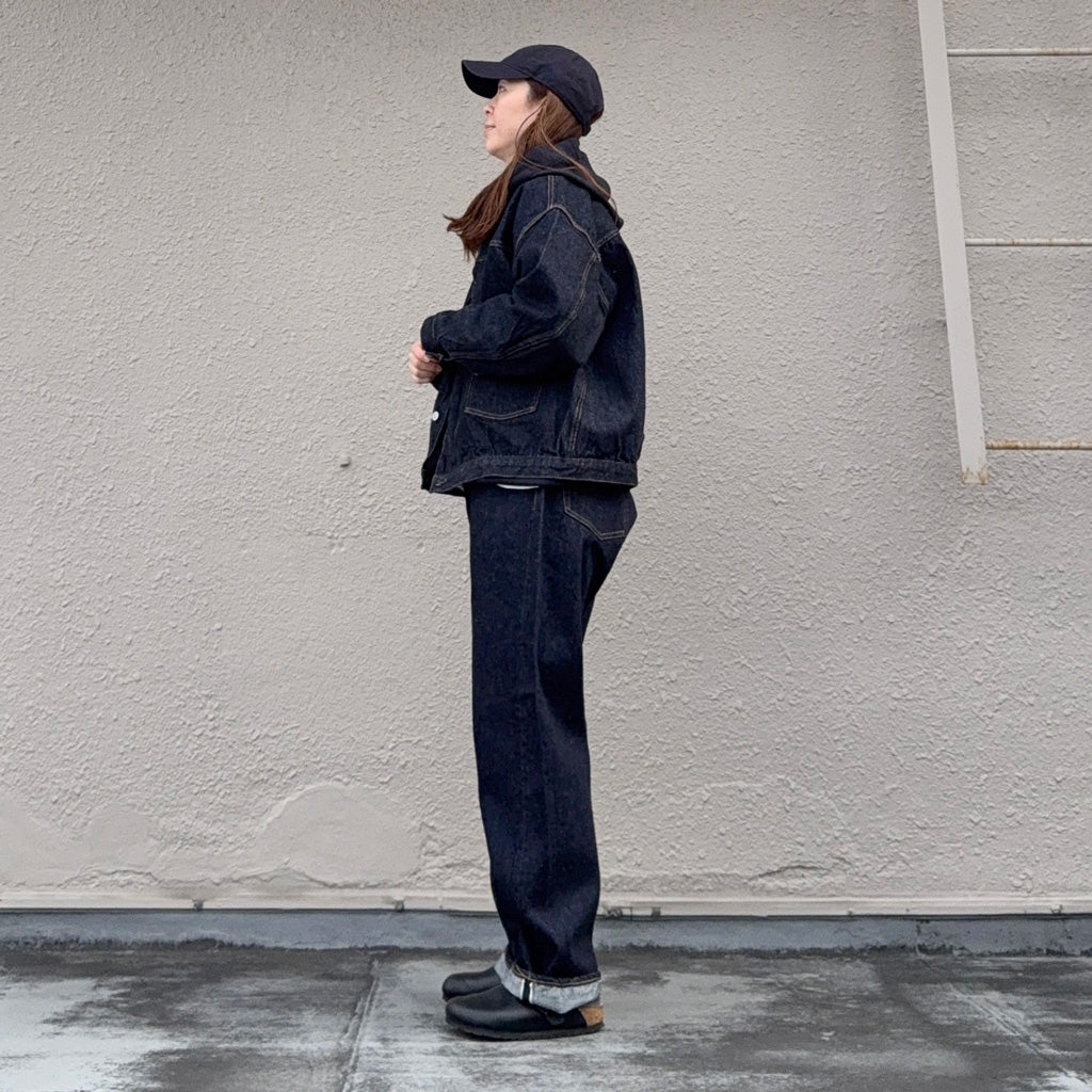 Kaptain Sunshine : 5P Zipper Front Denim Pants (INDIGO ONE WASH)