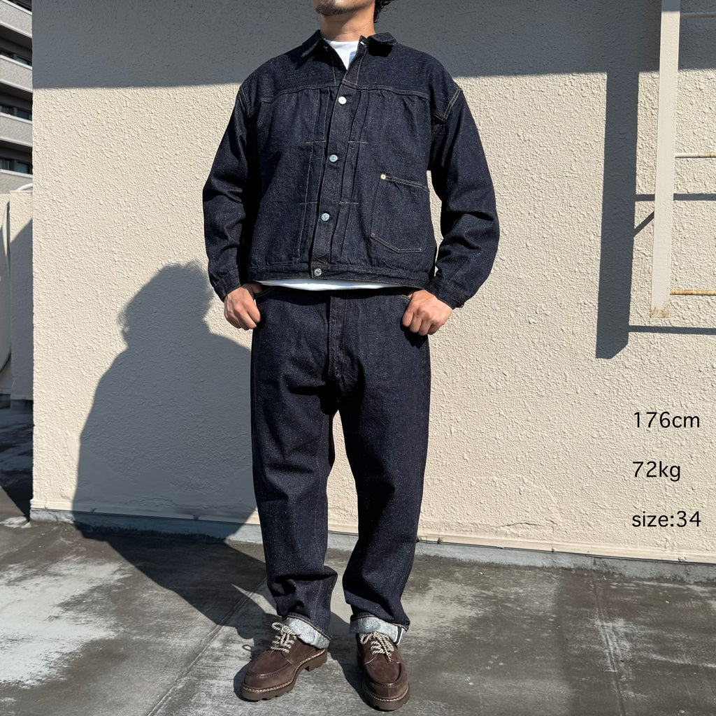 Kaptain Sunshine : 5P Zipper Front Denim Pants (INDIGO ONE WASH