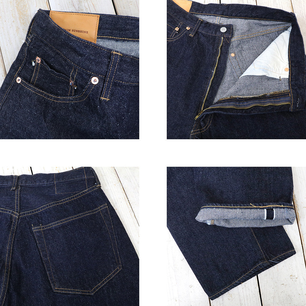 Kaptain Sunshine : 5P Zipper Front Denim Pants (INDIGO ONE WASH)