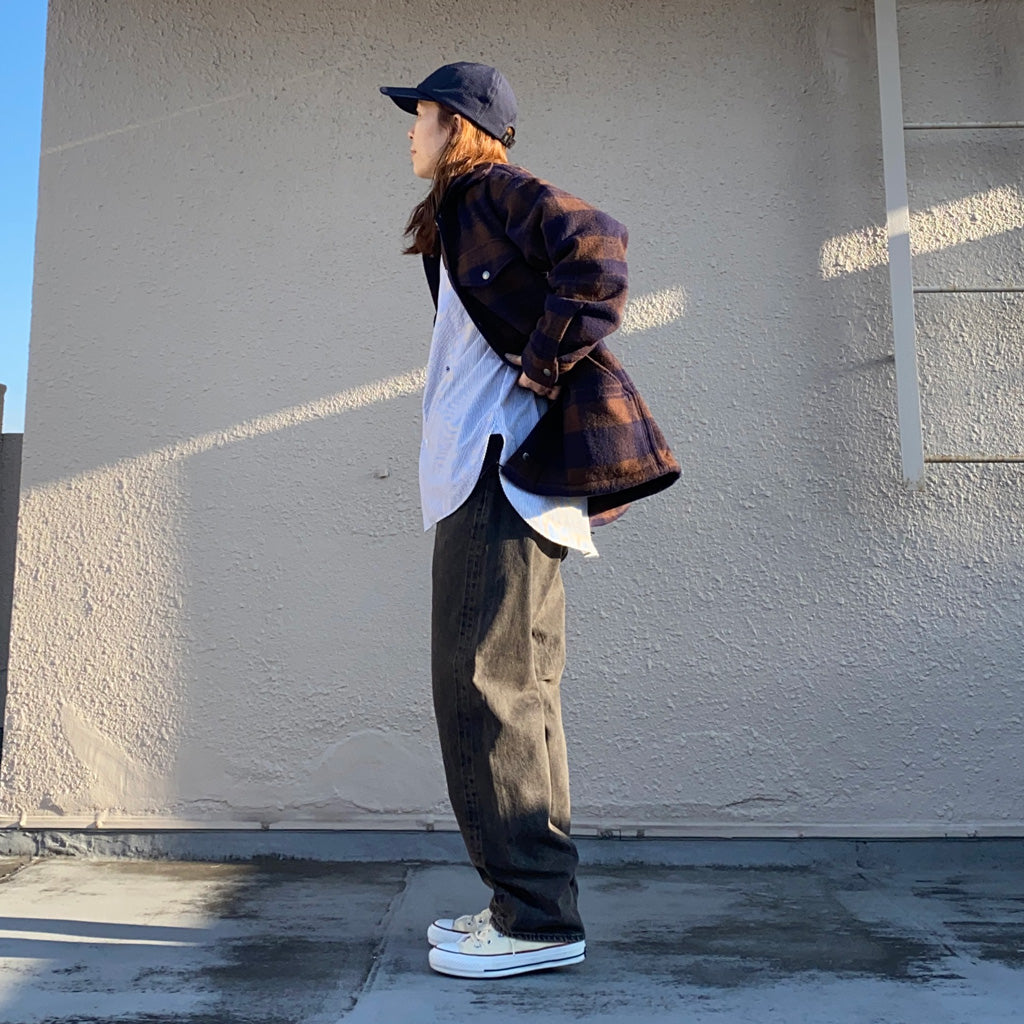 Kaptain Sunshine『5P Zipper Front Denim Pants』(BLACK VINTAGE WASH)