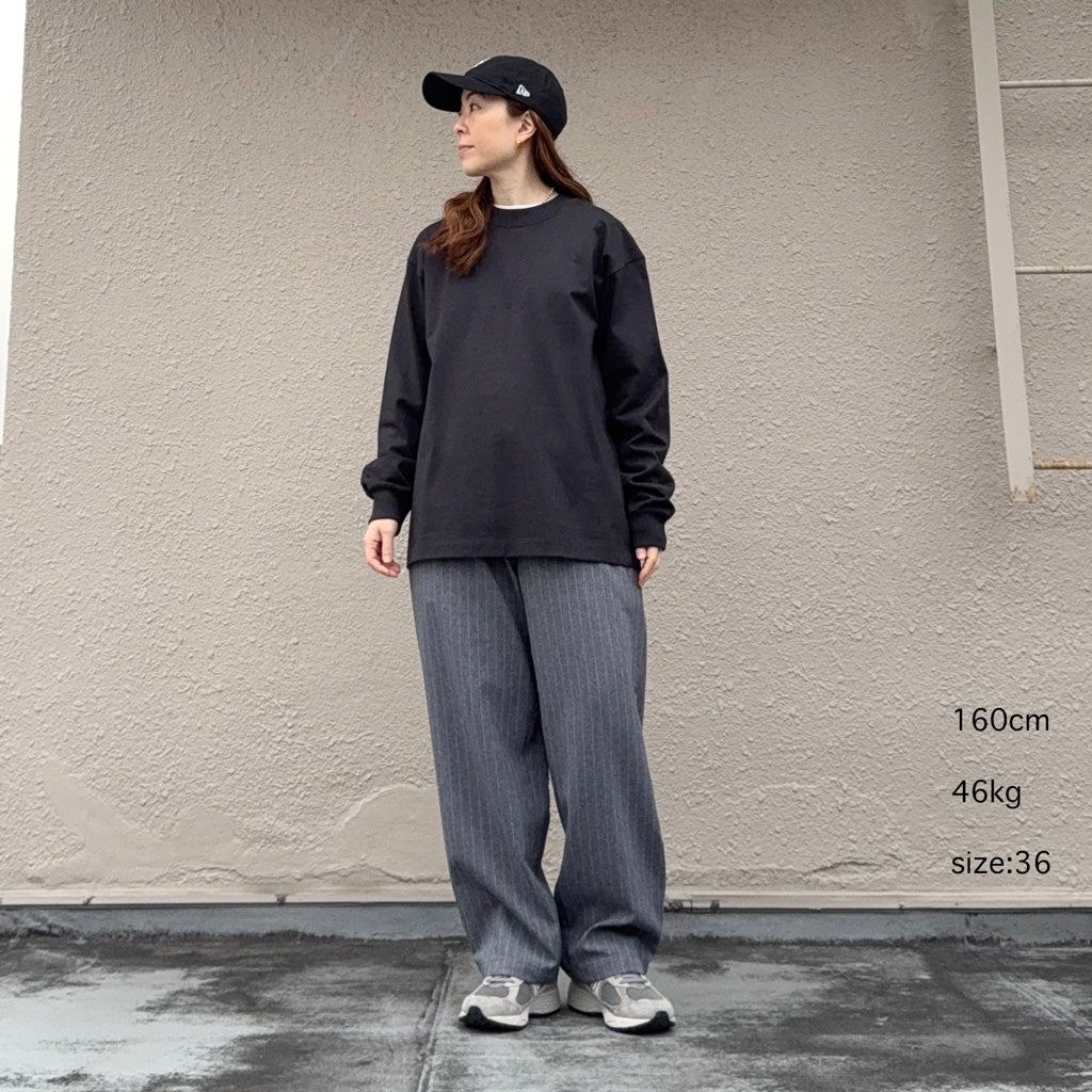 Kaptain Sunshine : Suvin Supima Tube L/S Tee Heavy (INK BLACK)