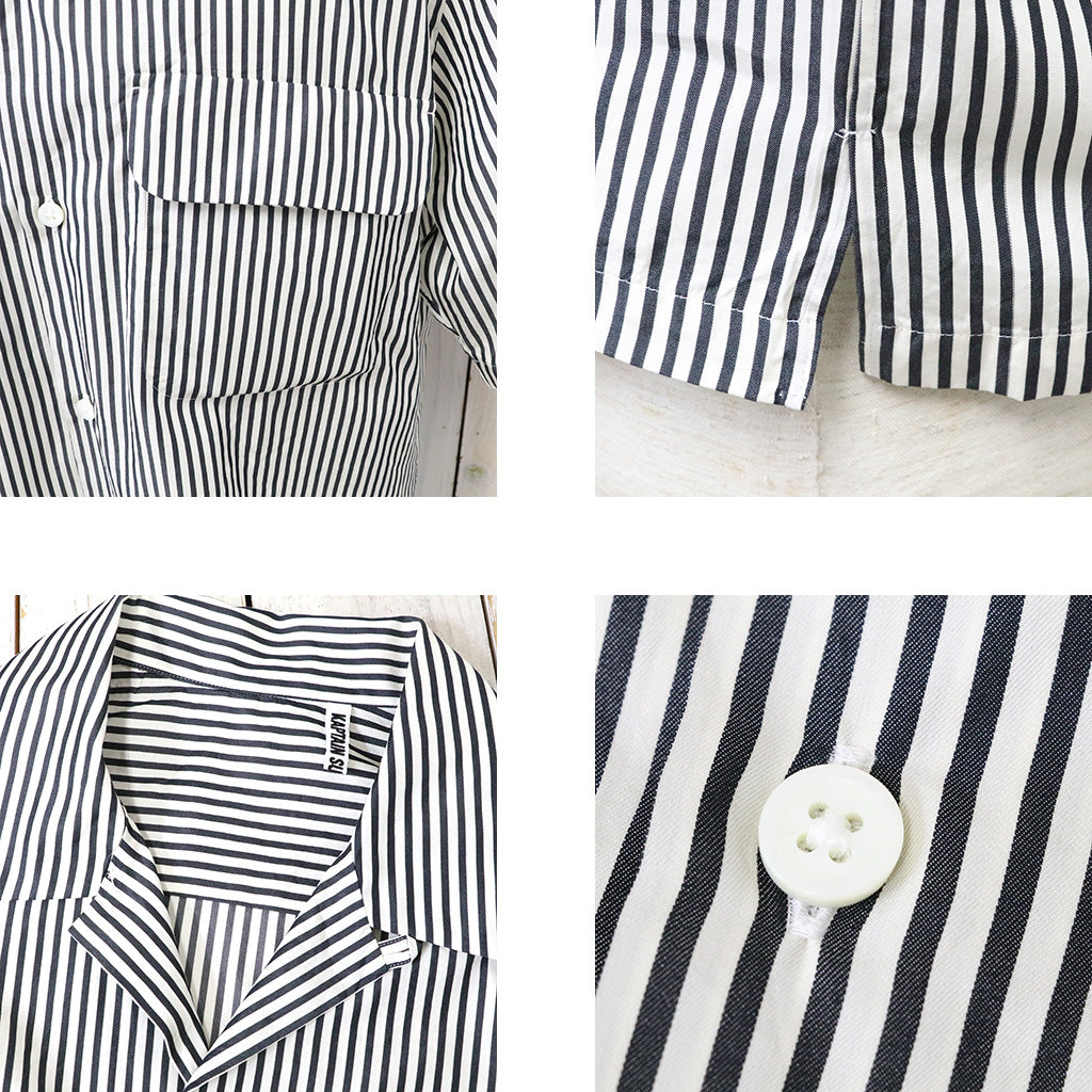 Kaptain Sunshine『Short Sleeve Open Collar Shirt』(Hickory Stripe)