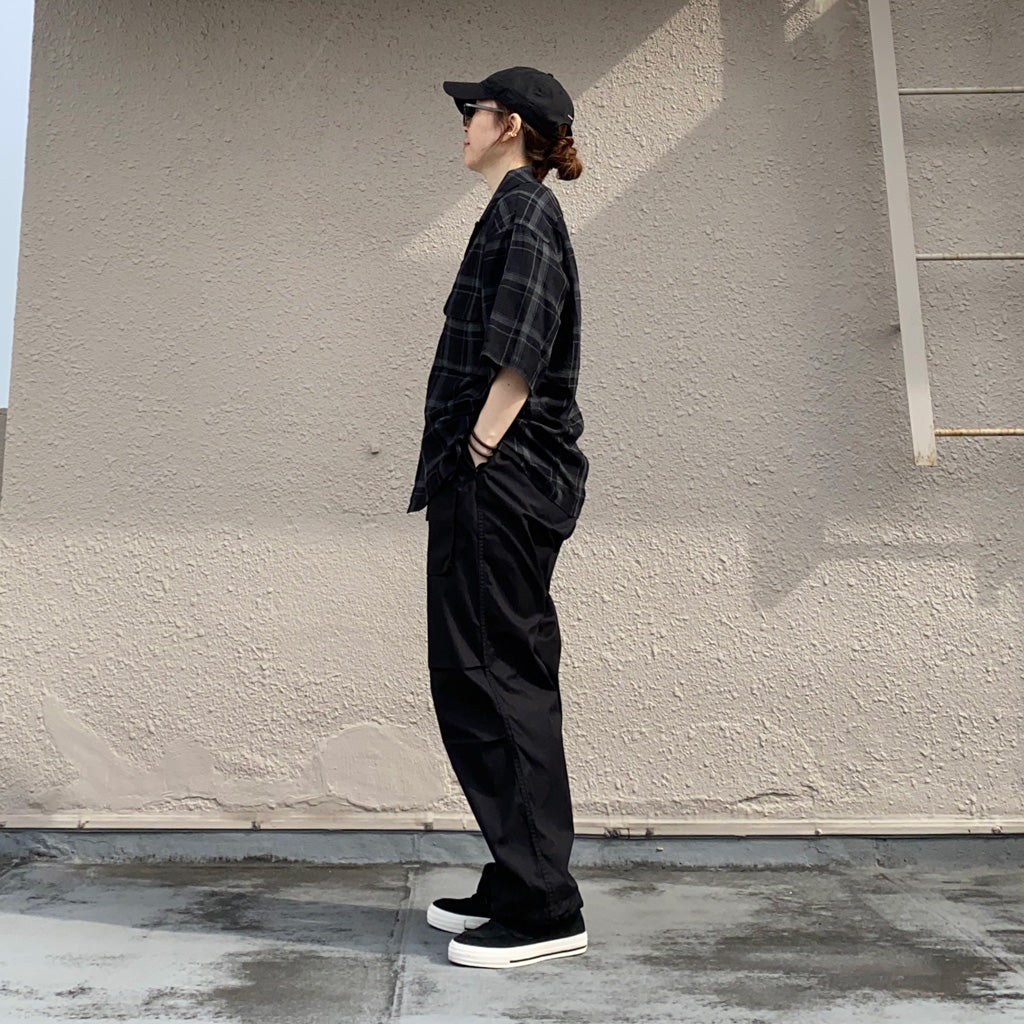 Kaptain Sunshine『Short Sleeve Open Collar Shirt』(Black Plaid)