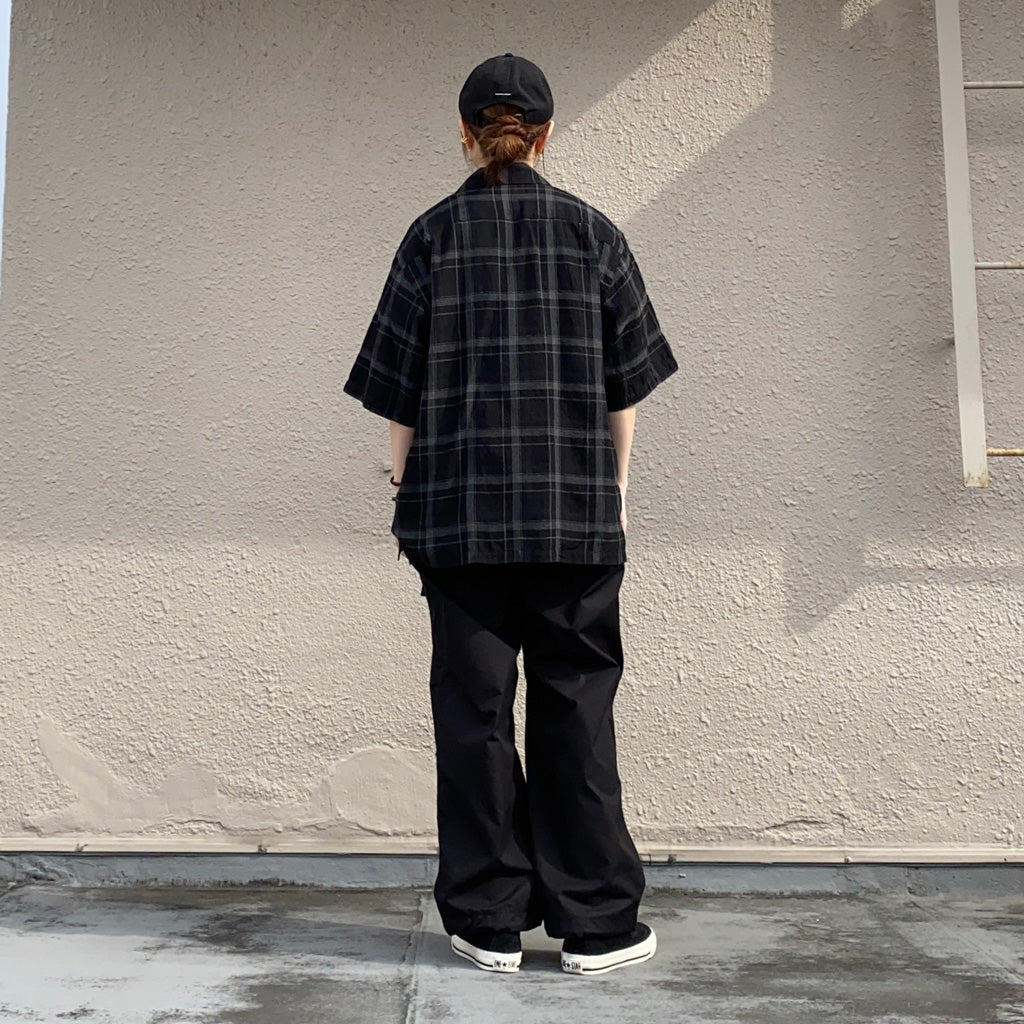 Kaptain Sunshine『Short Sleeve Open Collar Shirt』(Black Plaid)