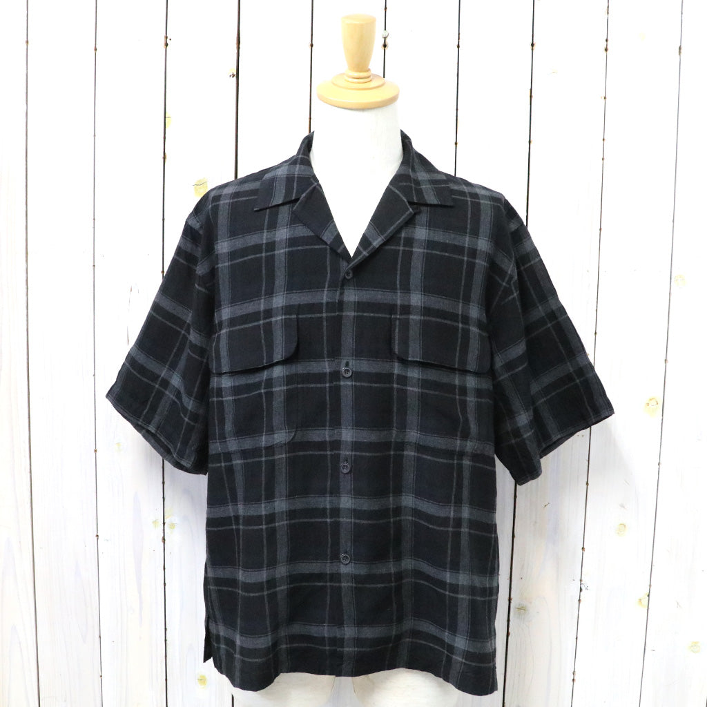 Kaptain Sunshine『Short Sleeve Open Collar Shirt』(Black Plaid)