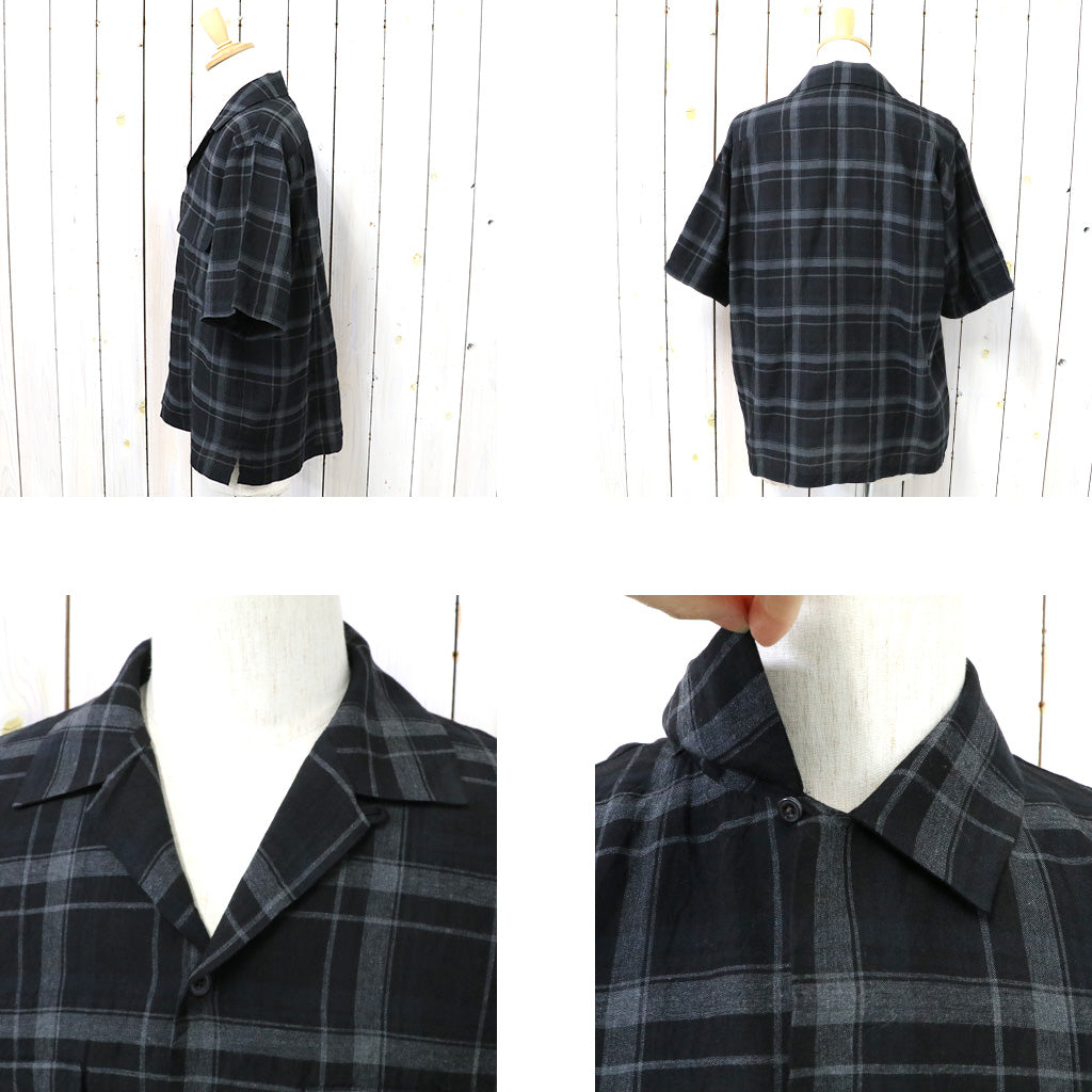 Kaptain Sunshine『Short Sleeve Open Collar Shirt』(Black Plaid)