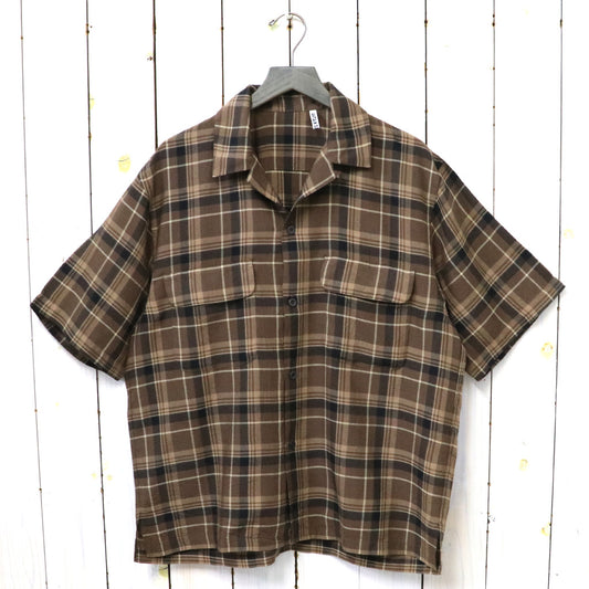 Kaptain Sunshine『Short Sleeve Open Collar Shirt』(Brown Plaid)
