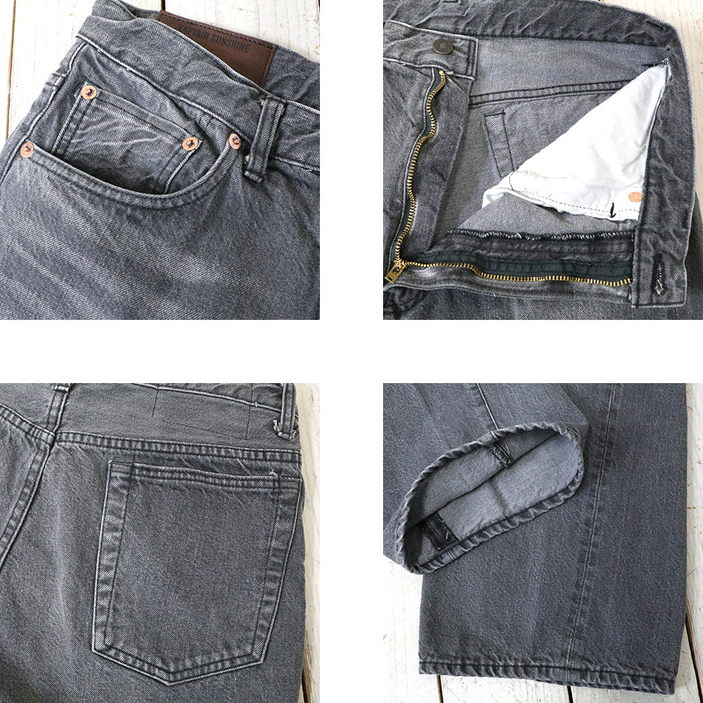 Kaptain Sunshine『Skate Shoecut Denim Pants』(BLACK VINTAGE WASH)
