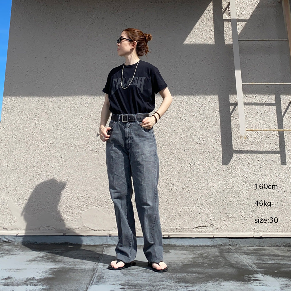 Kaptain Sunshine『Skate Shoecut Denim Pants』(BLACK VINTAGE WASH)