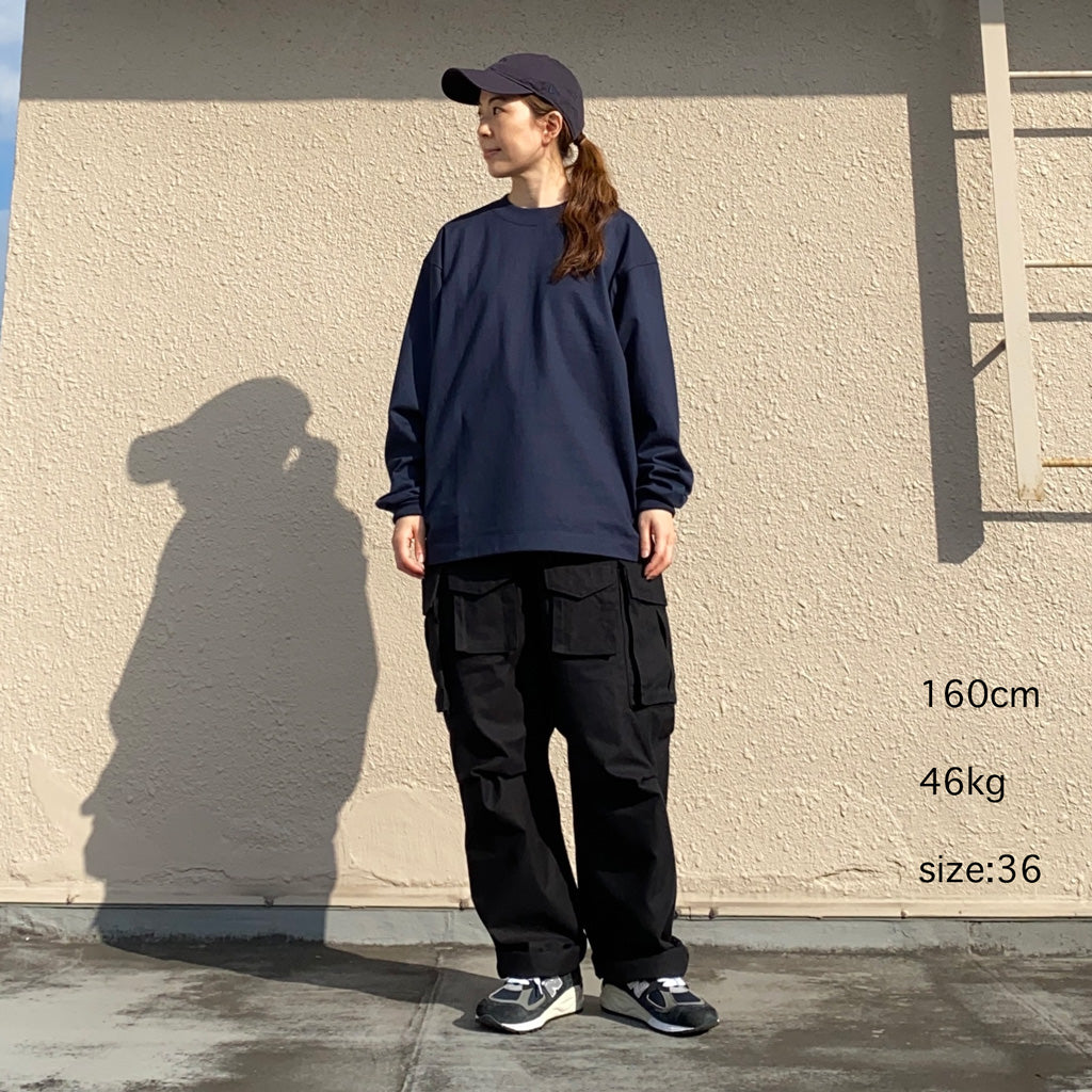 Kaptain Sunshine : Suvin Supima Tube L/S Tee Heavy (STEEL NAVY)